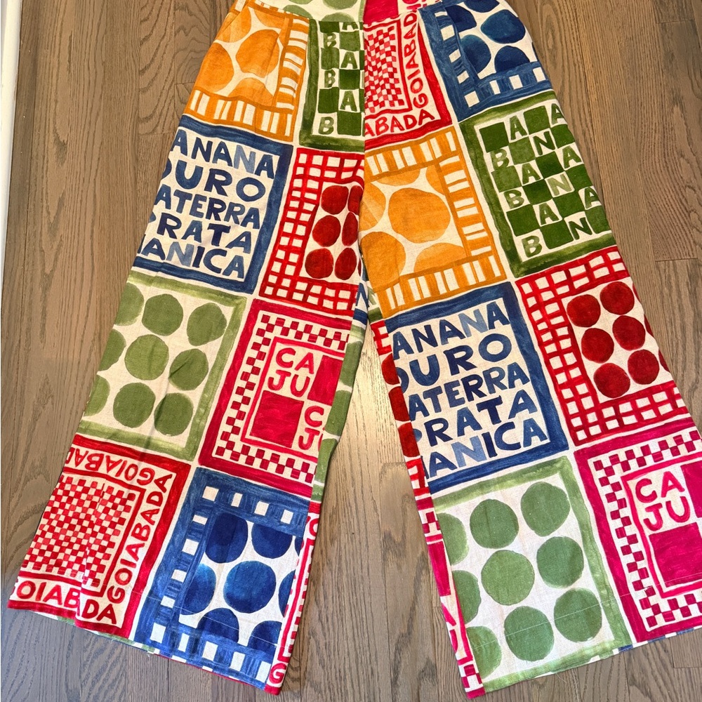 Farm Rio Wide Leg Multicolor Print Pant - Picture 3 of 4